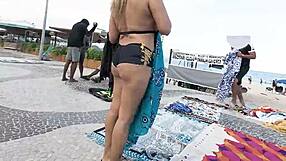 Latina Blonde Milf Flashes In Public Beach Exhibitionist Sex