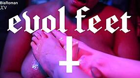 Cutie Piie Rubs Popsicle on Her Feet