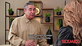 sandra paola, the latina brunette with big ass and tits, gives blowjob and quickie fucking in heels