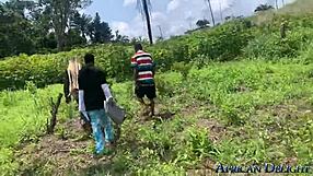 Curvy Amateur's Big Natural Tits Exposed in Outdoor Photoshoot