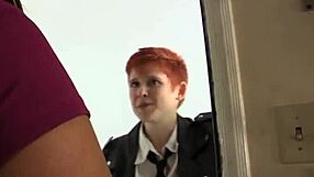 hairy redhead lesbian explores quick cunilingus adventure