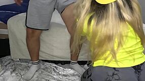 Argentinian stepmother loses bet and performs deepthroat blowjob after match