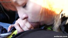 Amateur Redhead Whore Craves Outdoor Cock Sucking