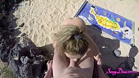 sensual pov doggystyle on beach with wet pussy