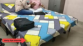 Hotty Jiya Sharma Fucked Hard by Her Boyfriend in Her Hostel Room with Load Moaning L Clear Hindi Voice L with Dirty Talk