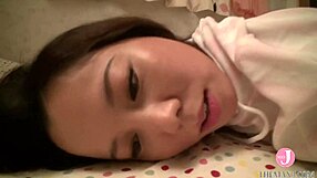 Pretty Japanese babe fingers her ass and boobs to climax with dildo masturbation, cumming instantly.