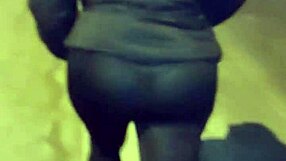 Mature Whore Shows Thong In Transparent Leggings