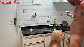 Stepson convinces father-in-law for anal creampie.