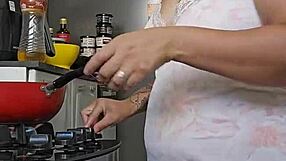 Pregnant woman showing off her big curves, wanna see?