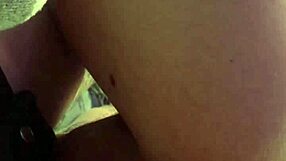 Anal stretching with massive horse cock dildo close up