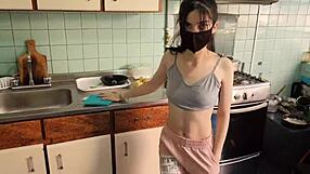 fucked the hot service employee right in the kitchen