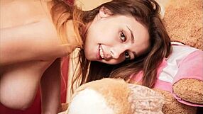 Mila Azul, Cute Ukrainian Model, Poses Nude with Teddy Bear Gosha for Plushies TV