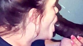 giving thick black cock amazing head, mature mouthful cum in mouth 😍