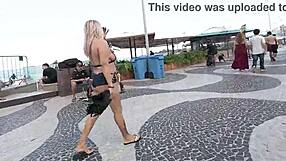 Latina Blonde Milf Flashes In Public Beach Exhibitionist Sex