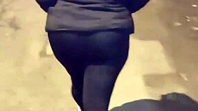 Mature Whore Shows Thong In Transparent Leggings