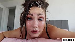 Sloppy Upside Down Throat Fuck with Balls Deep Facefucking on Teen 18+.