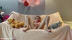 Tiny 18+ Girl Shaved and Naughty in Solo Masturbation