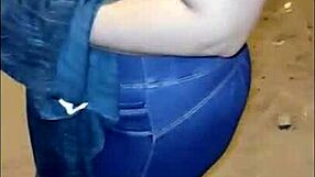 Acosando a madura venezolana, he says while she shakes her big ass in outdoor striptease riding