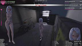 Exhibitionist Manaka naked in town, flashing with handcuffs on