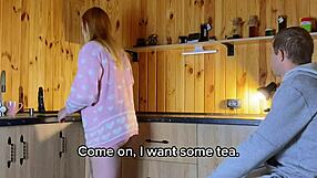 Amateur Teen 18+ Babe Cheats In Kitchen, Husband's Best Friend Cums In Her Ass