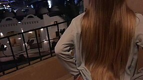 Outdoor Fucking On The Balcony Of A Skinny Slut