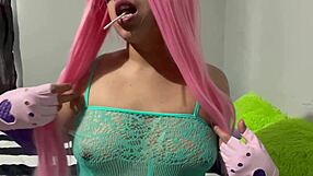Intense Orgasm While Sucking Lollipop, Squirting Everywhere Astarioth. Damn, What a Mess!