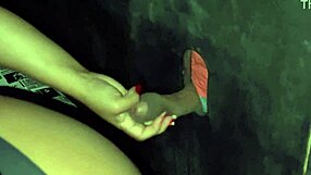 wife rides black cock at gloryhole and cums