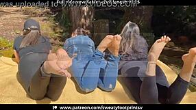 Latina Takes Off Sweaty Shoes and Socks on Medellin Cableway