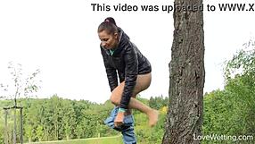 Susie Stuns with Outdoor Pissing Scene in Public View