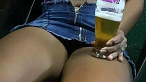 Latina Stepdaughter Without Panties At The Bar