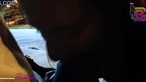 Secretary sucks monster cock in public plaza during dinner, big tits ass lover black