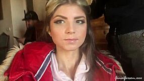 trip to barcelona with blonde teen 18+ in ripped clothes