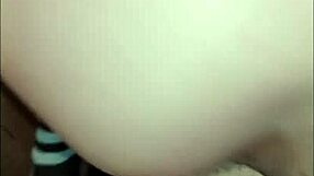 brunette milf bent over for anal by guy in feminine clothes, her moans make it impossible not to cum