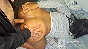 Morena screams as my huge cock enters her tight pussy