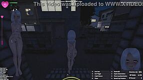 Exhibitionist Manaka naked in town, flashing with handcuffs on