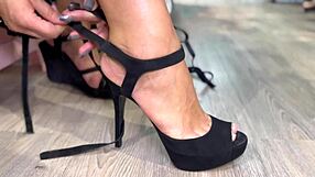 legs, heels, and cum... guess how i broke him using just my feet?