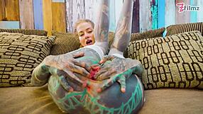 Sexy Fishnets Solo Anal Dildo Play