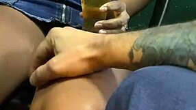 Latina Stepdaughter Without Panties At The Bar