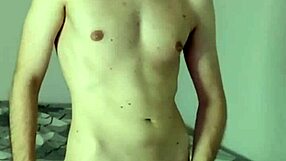 Intense solo masturbation in bedroom leads to huge cum on webcam with face shown