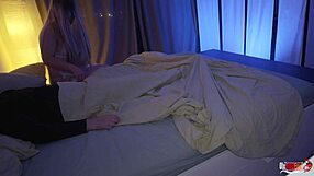 Stepmom sneaks into stepsons bedroom to secretly suck him off and swallows his cum