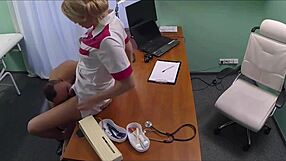 hidden camera catches curvy patient in doctor's office threesome