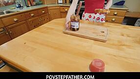 Povstepfather - Step Dad Gets Lucky With Empathetic Stepdaughter- Michelle Anthony In Naughty Fucking And Blowjob!