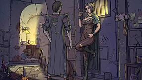 playing with this cute toy leads to blowjob and cumshot in innocent witches gameplay part 4