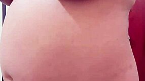 Pregnant Arab step mother boldly teases and strips nude on webcam, craving a hard fuck for her hairy pussy