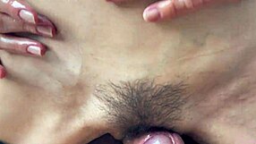 I oiled up my european babe's pussy lips for a close-up handjob orgasm in the bedroom