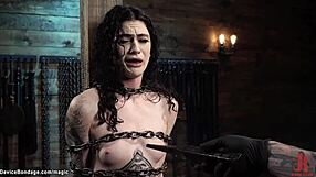 dude, this slut’s bound in chains getting zapped hard with a tazapper, crazy stuff!