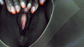 horny pantyhose slut gets fingered and cumshot