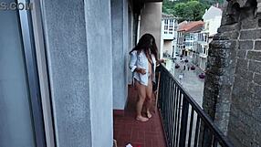is this risky enough? my stepsister masturbates on the public balcony