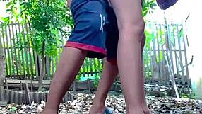 Neighbor's wife fucked in backyard garden