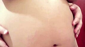 Pregnant Arab step mother boldly teases and strips nude on webcam, craving a hard fuck for her hairy pussy